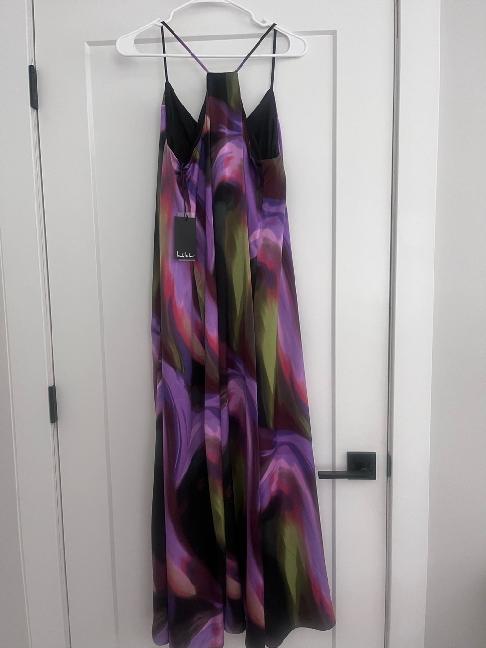 Nicole Miller Purple Swirl Maxi Slip Dress - Picture 2 of 4
